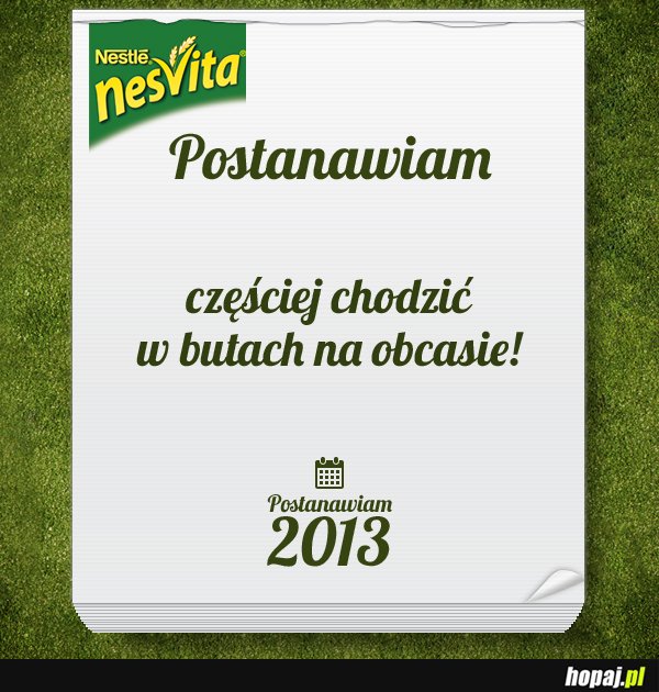 Noworoczne postanowienie