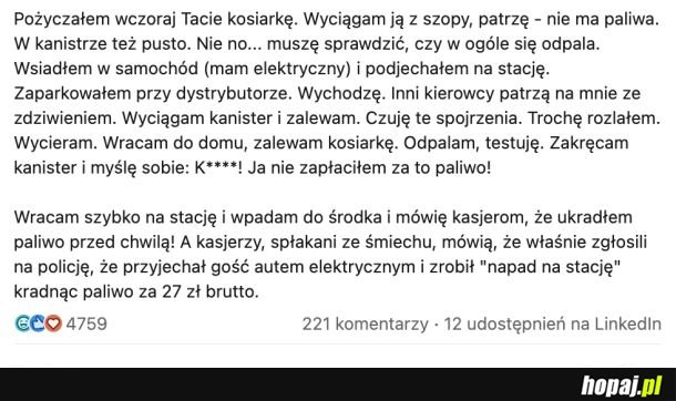 Mistrz. Zuchwała kradzież paliwa ;)