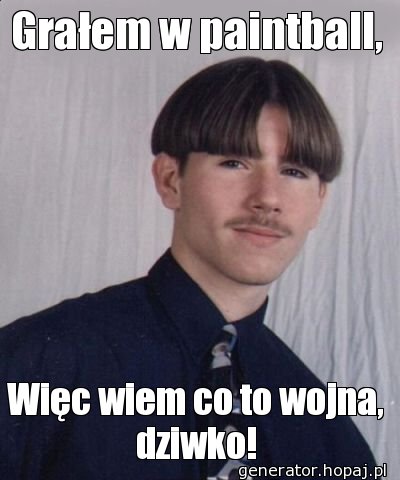 Grałem w paintball,