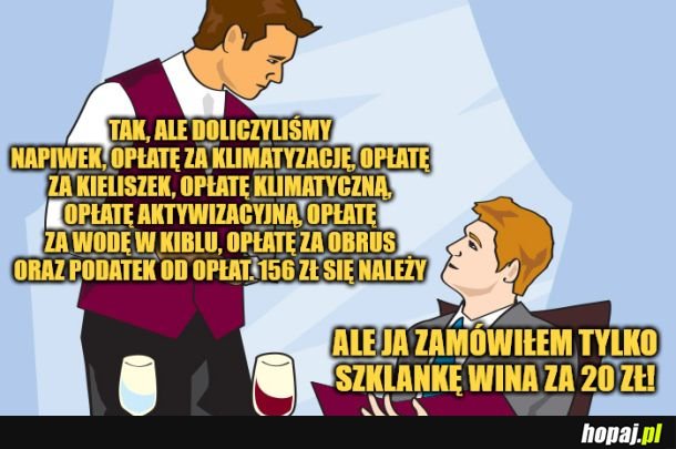 Opłaty w knajpach. 