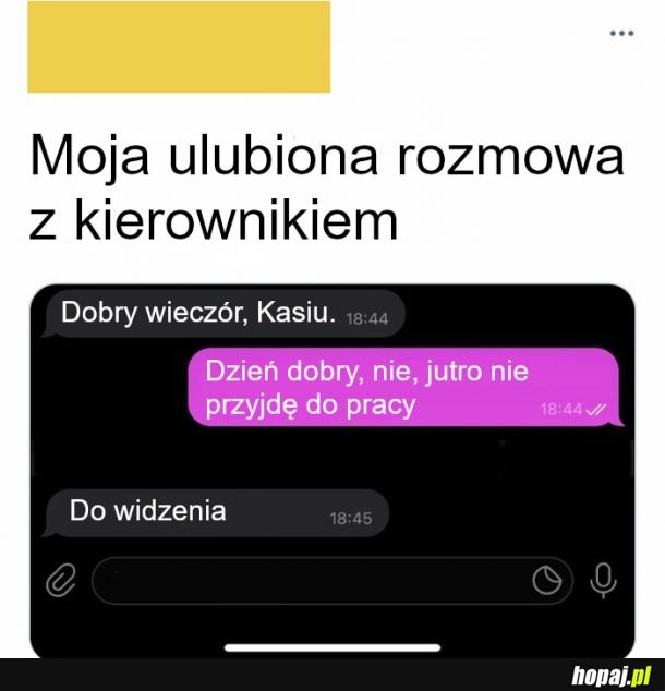 Ulubiona rozmowa z kierownikiem