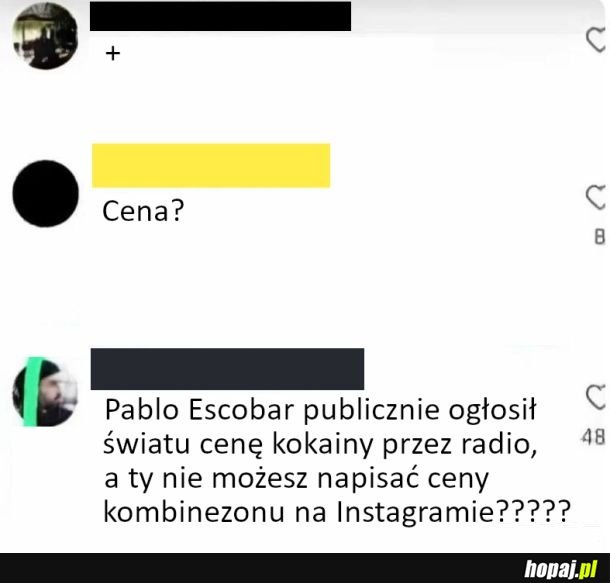 Czemu nie podajecie cen w komentarzach