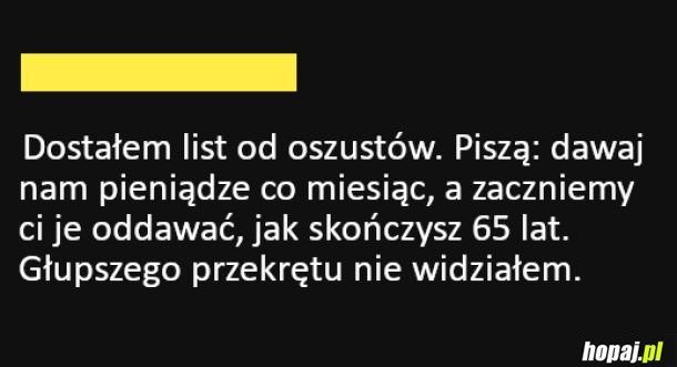 List od oszustów