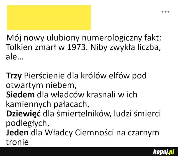 Ulubiony numerologicznym fakt