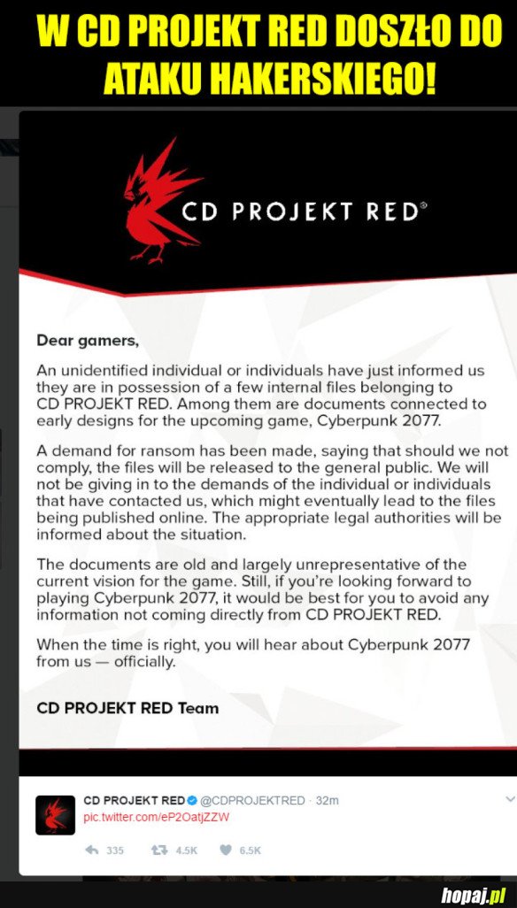 CD PROJEKT OFIARĄ ATAKU HAKERÓW