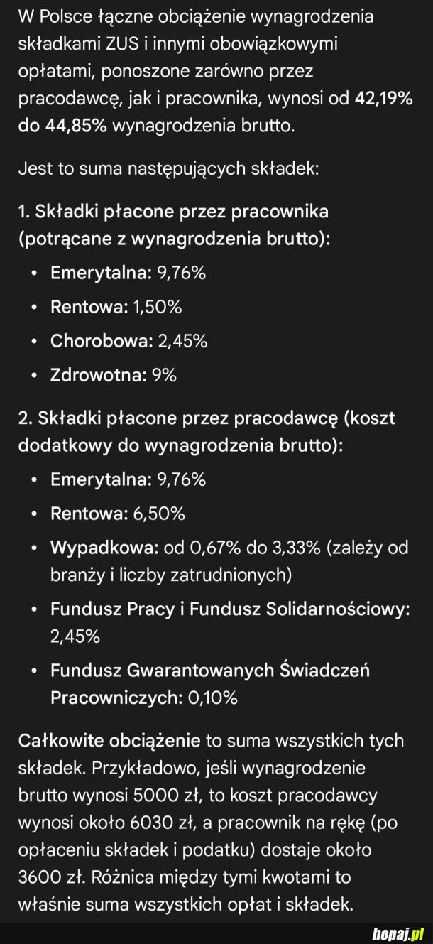 Obciążenie wynagrodzenia w Polsce