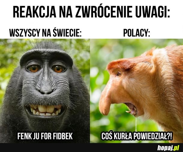 Reakcja na zwrócenie uwagi: