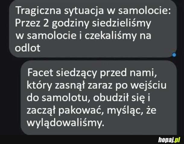 Tragiczna sytuacja w samolocie