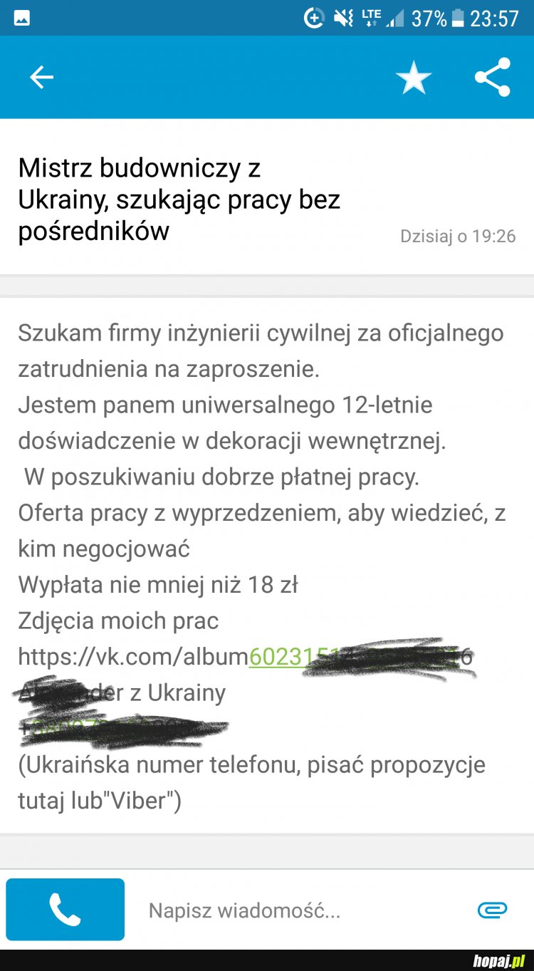 Juz dzwonię, bo mnie ująłeś tym ogloszeniem