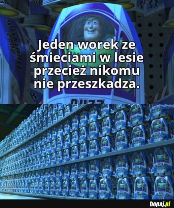 Śmieci w lesie