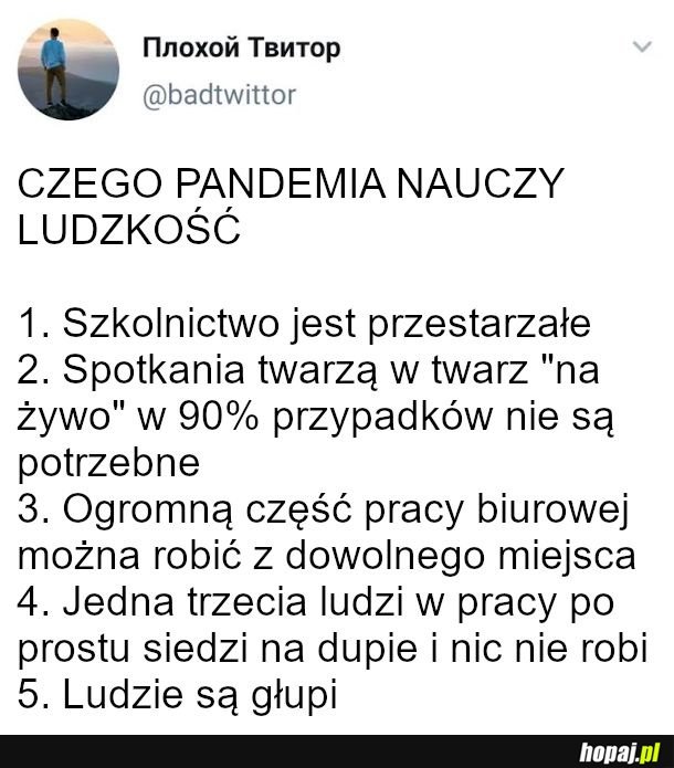 Oby społeczeństwa wyciągnęły z tego naukę