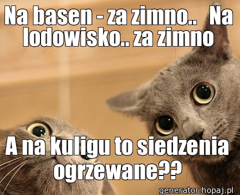 Na basen - za zimno..   Na lodowisko.. za zimno