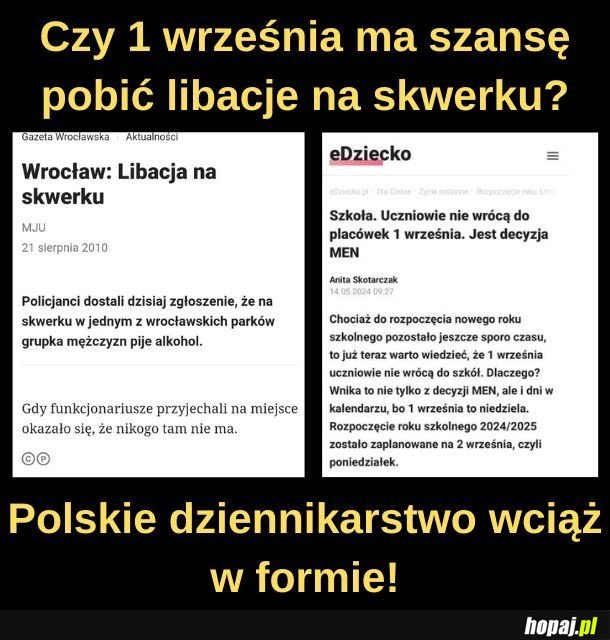 Libacja na skwerku vs. 1 września.