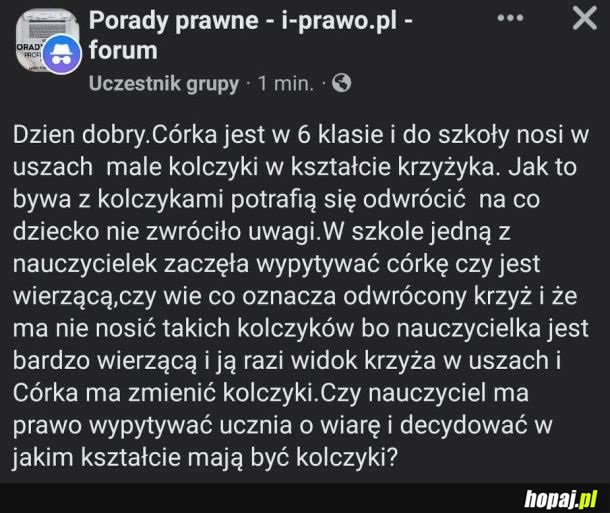 A może nauczycielka nie zajmuje się indoktrynacją dzieci a nauczaniem