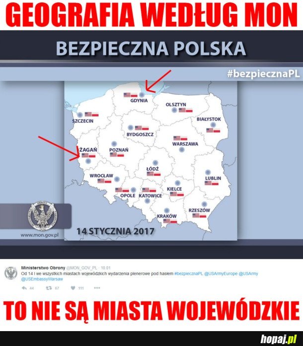 GEOGRAFIA POLSKI WEDŁUG MON