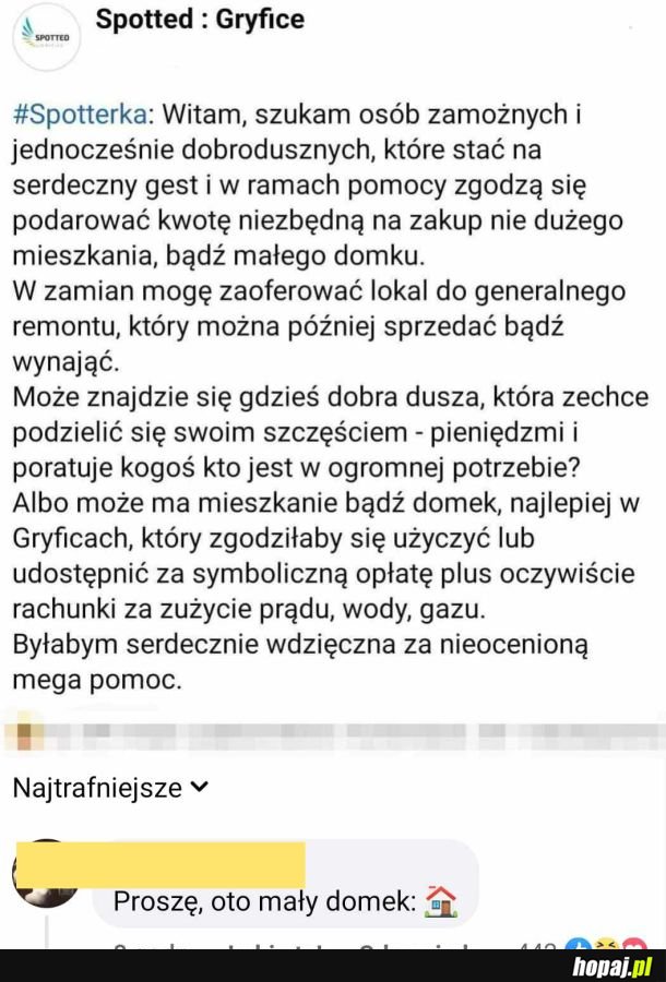 Podziel się swoim szczęściem i dej domek