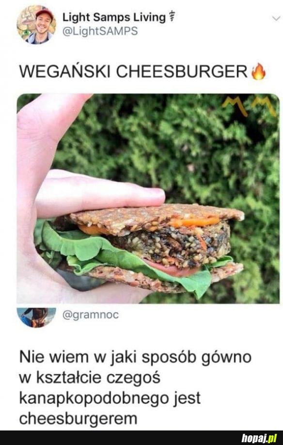 Wegański cheesburger