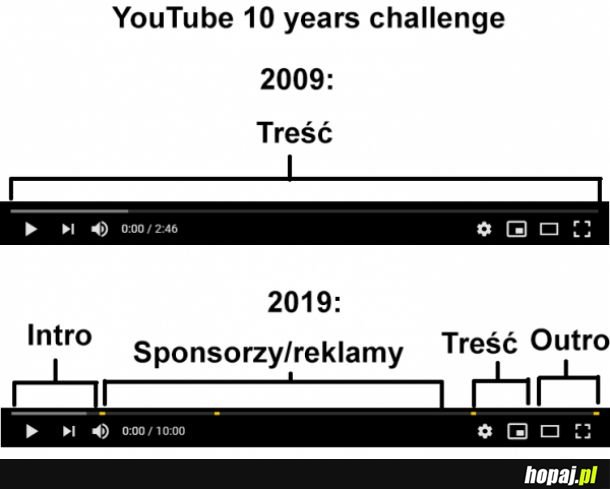 10 year challenge na YT