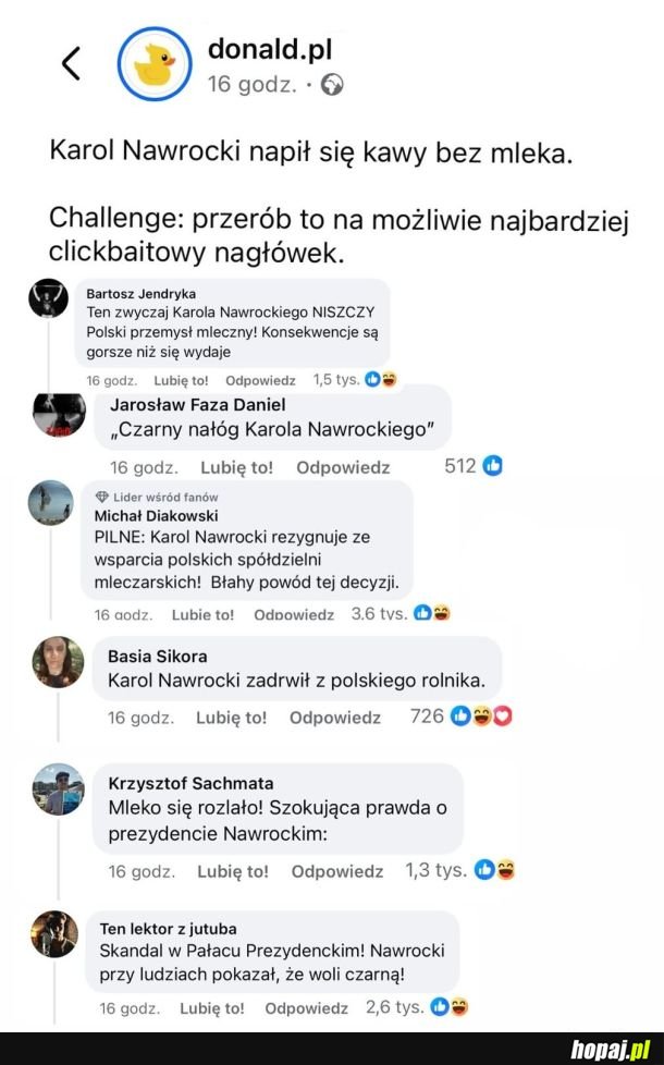 Clickbaitowy nagłówek