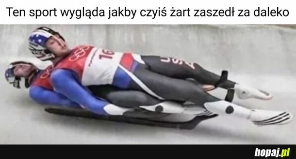 Dwóch typów, jeden kładzie się na drugim, a tamten pierwszy na sankach, mówię ci to siądzie