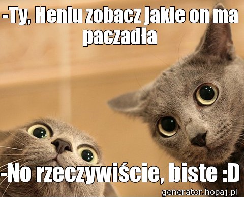 -Ty, Heniu zobacz jakie on ma paczadła