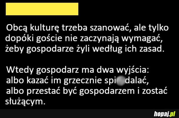 Obcą kulturę należy szanować, ale też warto stawiać granice