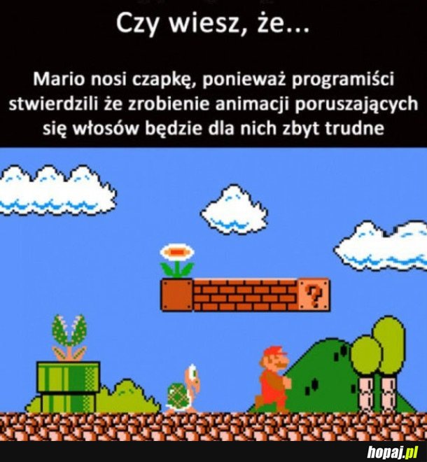 DLATEGO MARIO NOSI CZAPKĘ