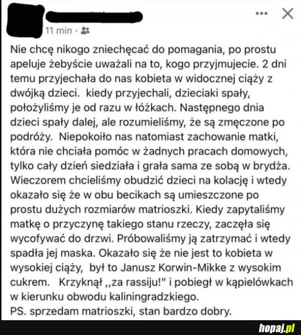 Apeluję, żebyście uważali