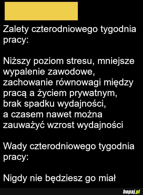 Czterodniowy tydzień pracy