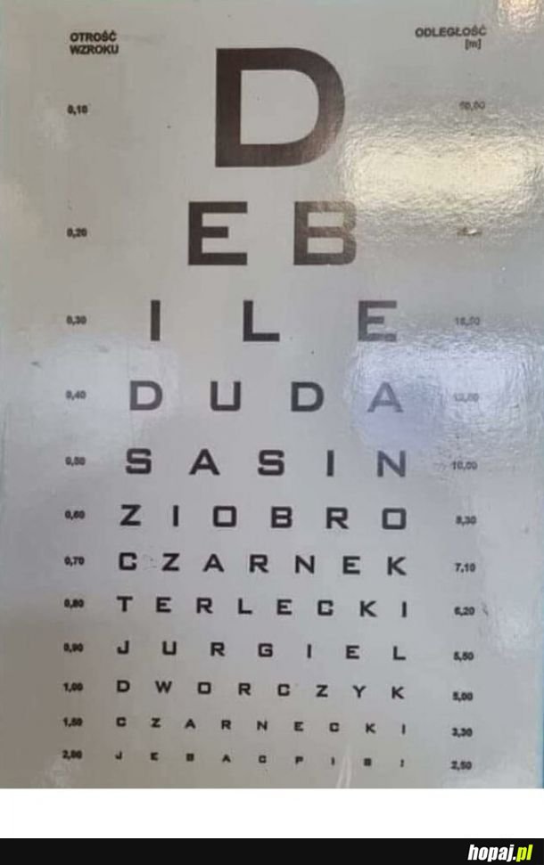 Badanie wzroku...
