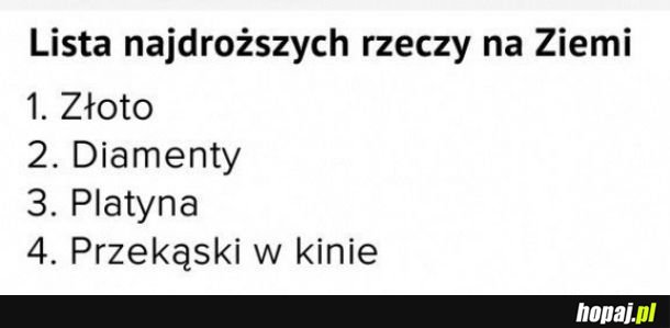 Najdroższe rzeczy na ziemi