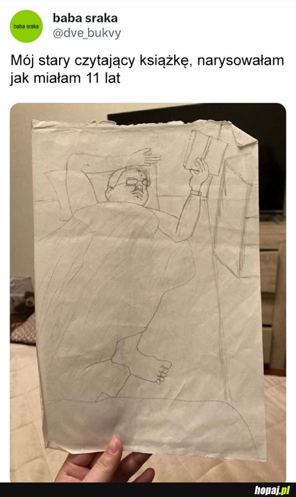 Rysunek przedstawiający starego