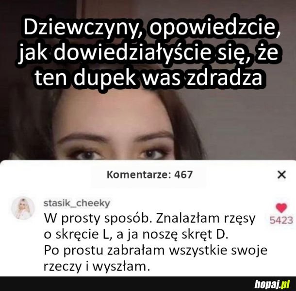 Jak dowiedziałaś się o zdradzie