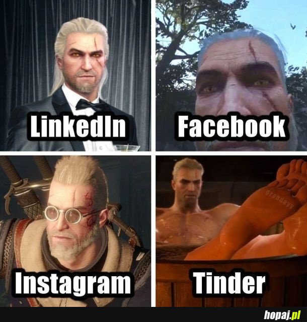 Geralt w różnych odsłonach