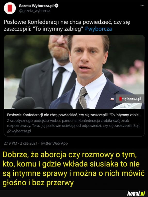 Mamy odmienne zdanie co do intymności danych sytuacji