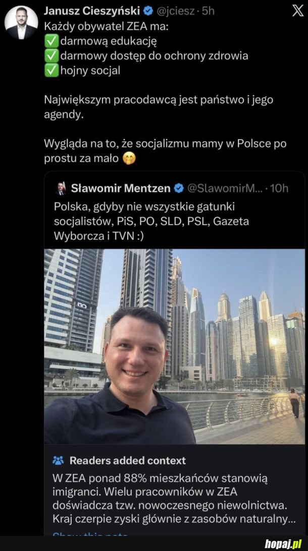 Mentzen i zmiana poglądów?