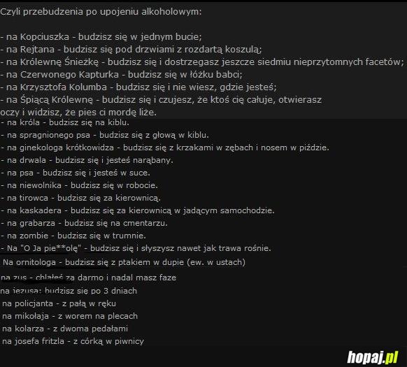 A ty jak się budzisz po imprezie