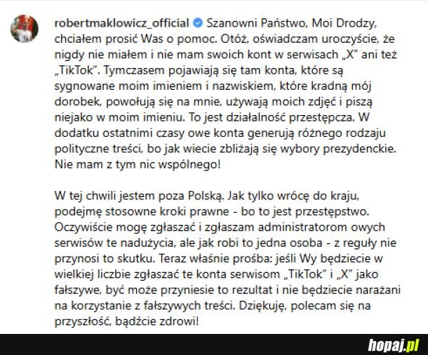 Makłowicz prosi o pomoc