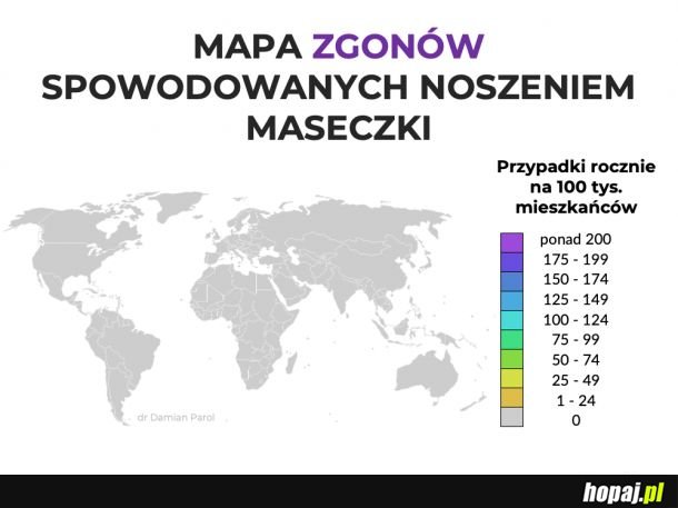 Mapa zgonów od maseczki