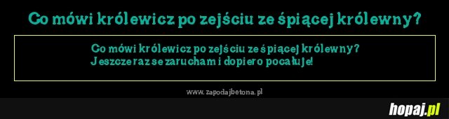 Co mówi królewicz po zejściu ze śpiącej królewny?