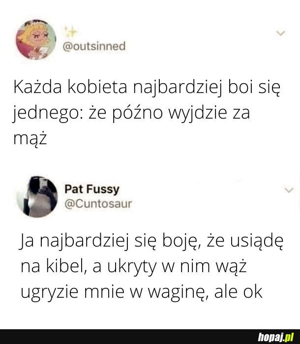 Każdy boi się czegoś innego