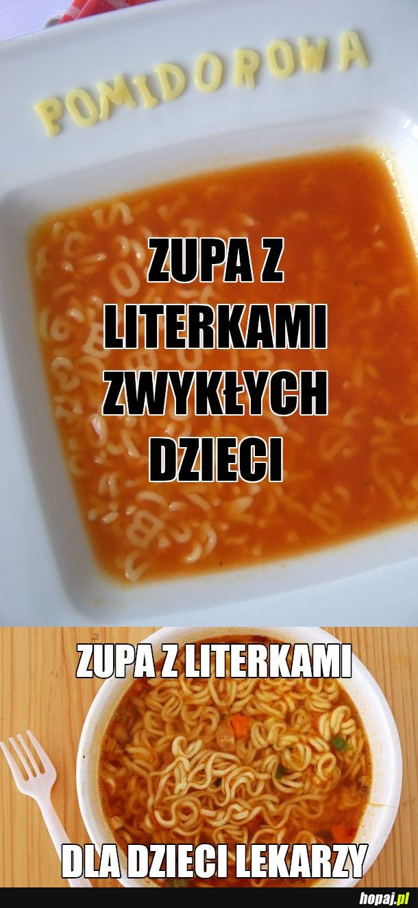  zupa z makaronem w literki 