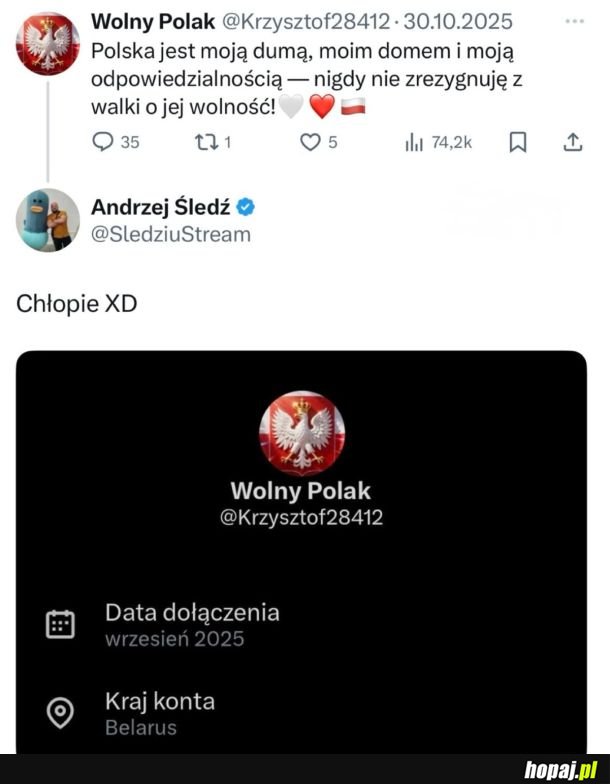 Zaczęło się wielkie sprawdzanie narodowości rzekomych polskich patriotów :D