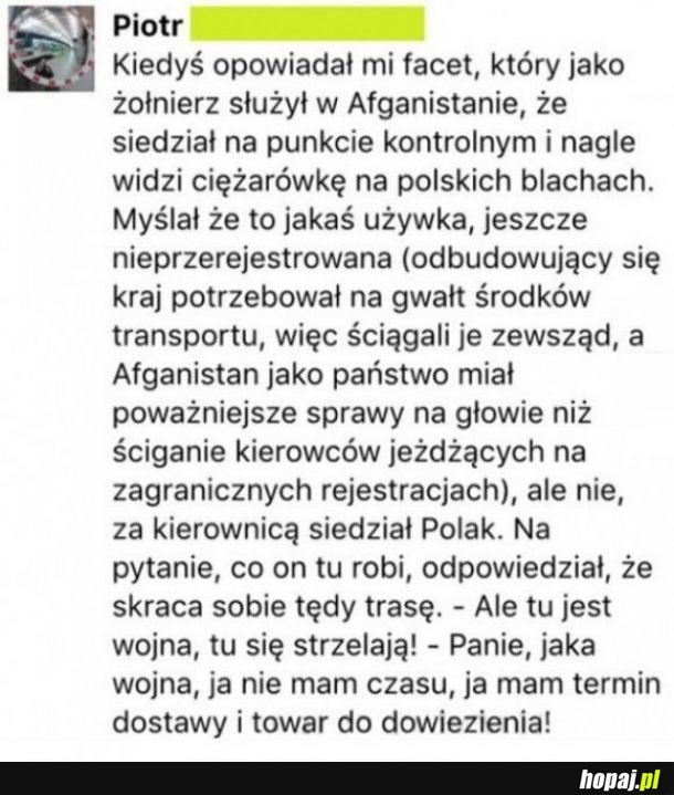 Polski kierowca ciężarówki w Afganistanie...