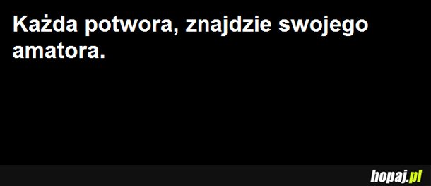 Każda potwora, znajdzie swojego amatora