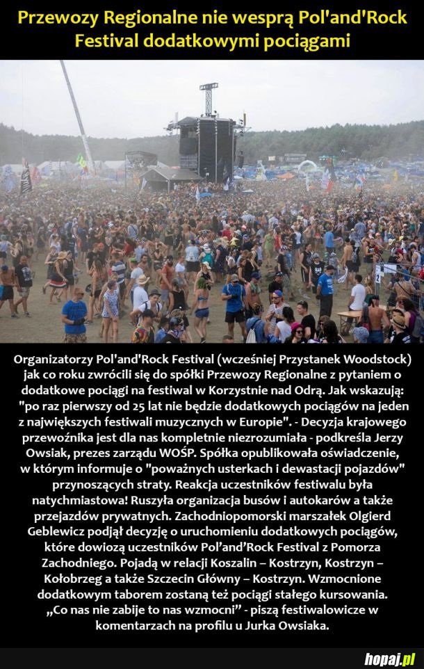 Determinacja fanów festiwalu 'PolandRock'