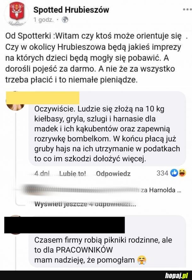 Wiadomo, dla rodzin z dziećmi powinno być wszystko za darmo