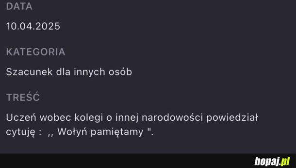 Uwaga w szkole