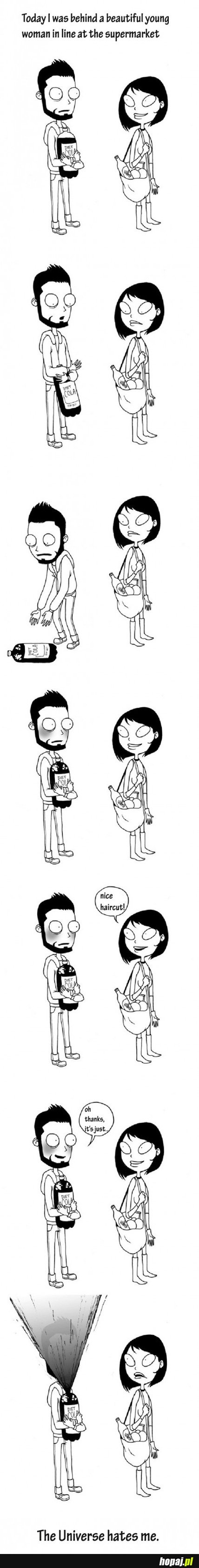 Stałem dziś w kolejce za piękną kobietą