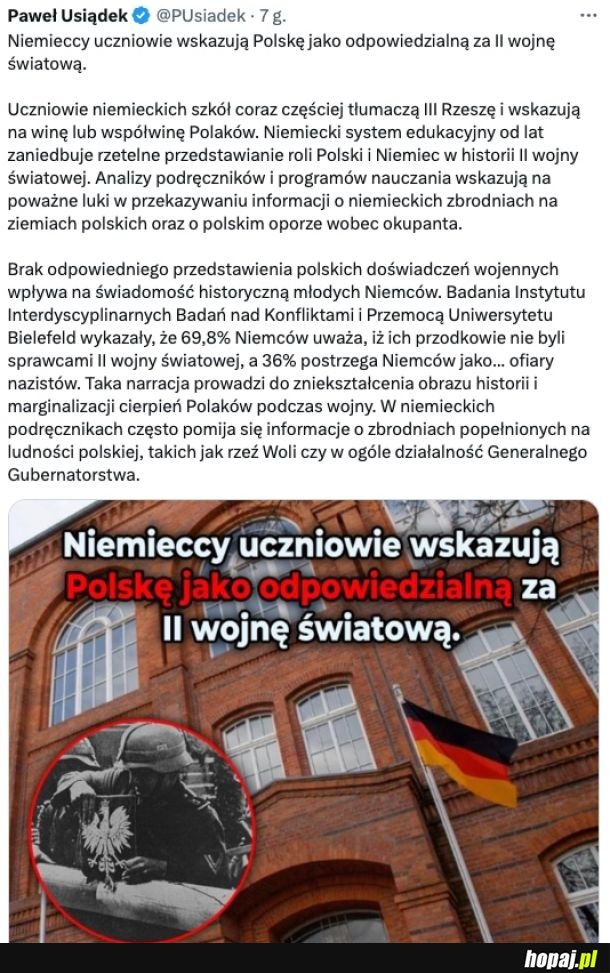 Niemcy uważają, że nie byli sprawcami II wojny światowej
